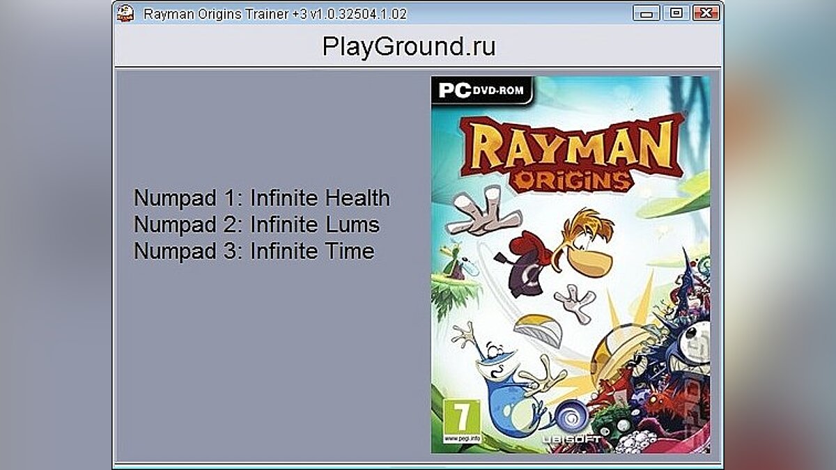 Rayman Origins — Трейнер / Trainer (+3) [1.0.32504.1.02] [GRIZZLY]