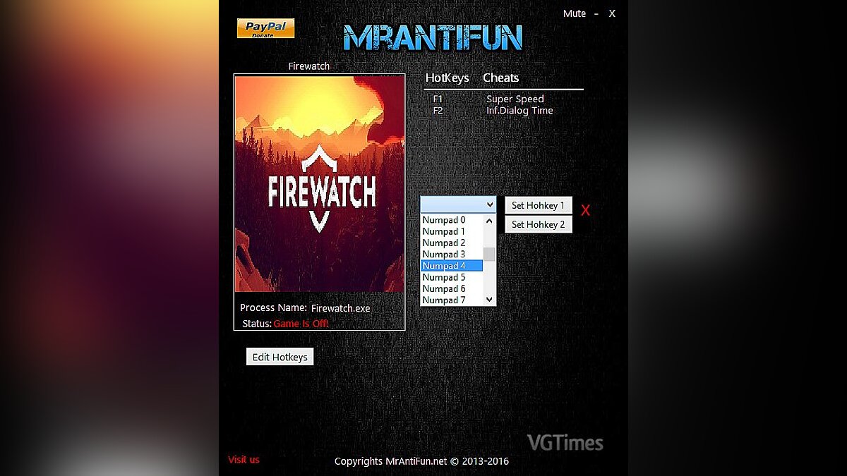 Firewatch — Трейнер / Trainer (+2) [UPD: 05.07.2017] [MrAntiFun]
