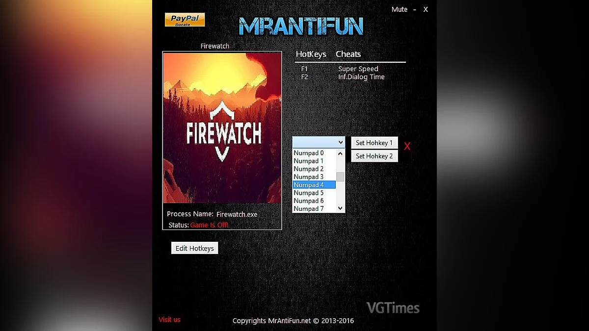 Firewatch — Трейнер / Trainer (+2) [1.00: x64] [MrAntiFun]