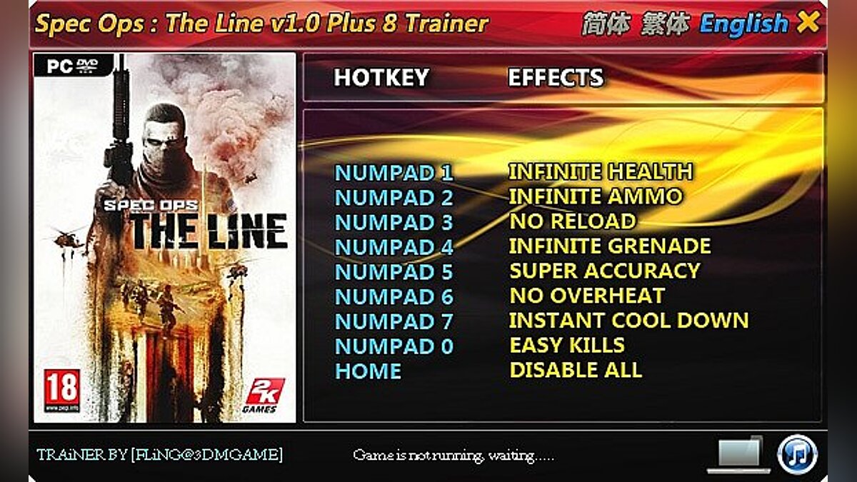 Spec Ops: The Line — Трейнер / Trainer (+8) [1.0] [FLiNG]