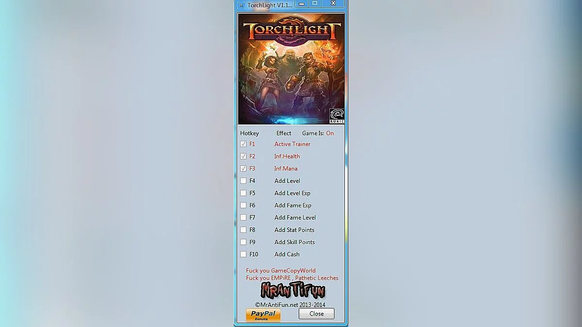 Torchlight — Трейнер / Trainer (+9) [1.15] [MrAntiFun]