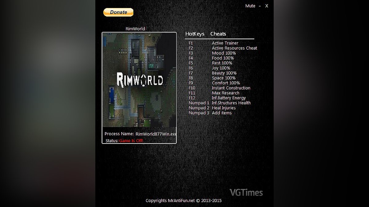 RimWorld — Трейнер / Trainer (+13) [0.11.877] [MrAntiFun]