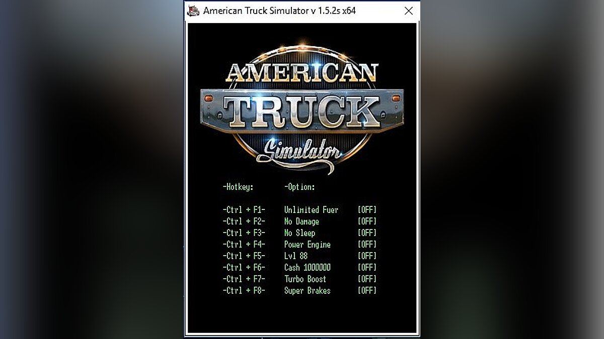 American Truck Simulator — Трейнер / Trainer (+8) [v1.5.2s x64] [LIRW / GHL]
