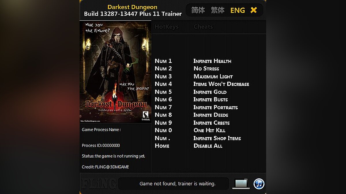 Darkest Dungeon — Трейнер / Trainer (+11) [13287 - 13447] [FLiNG]