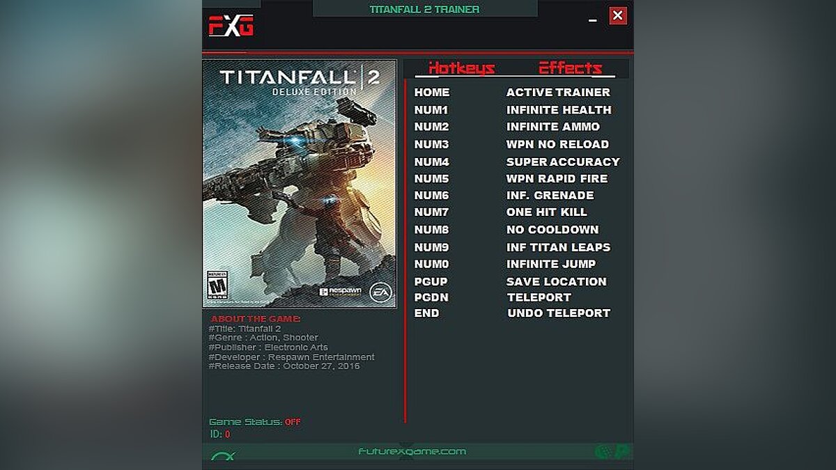 Titanfall 2 — Трейнер / Trainer (+11) [2.0.6.1] [FutureX]
