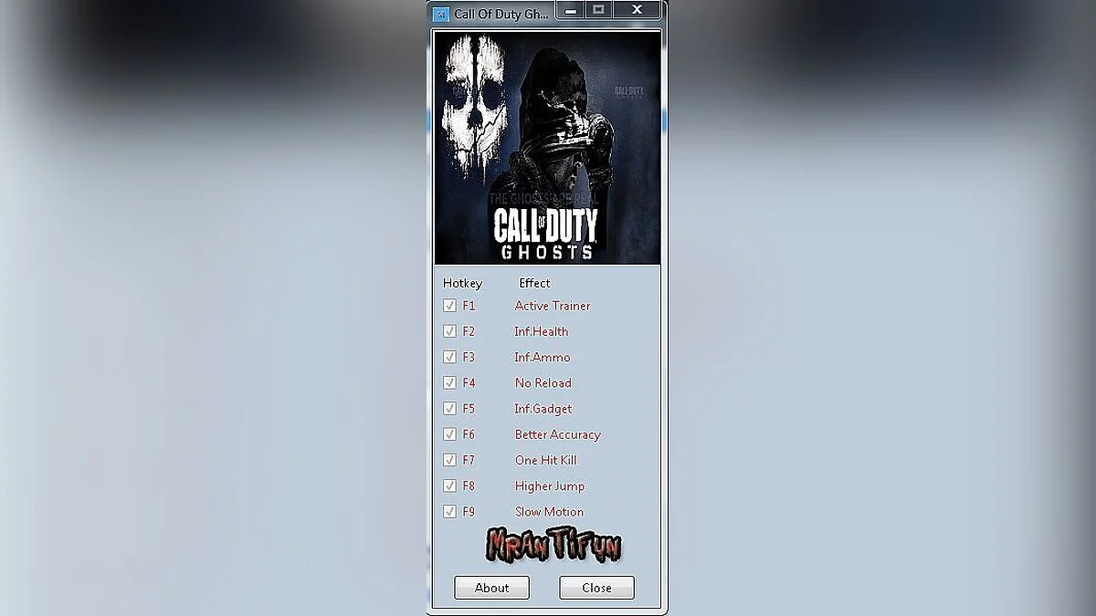 Call of Duty: Ghosts — Трейнер / Trainer (+8) [Update 3] [MrAntiFun]