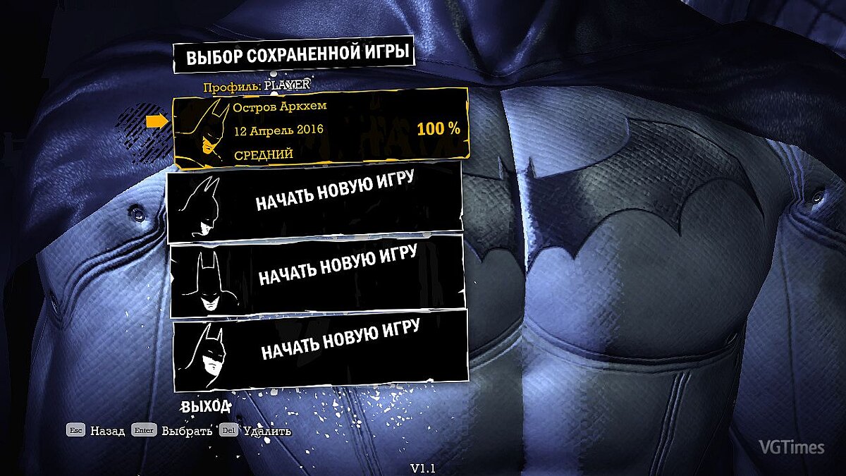 Batman: Arkham Asylum — Batman Arkham Asylum: Cохранение / SaveGame (100% на среднем уровне сложности) [Для версии без Games for Windows Live]