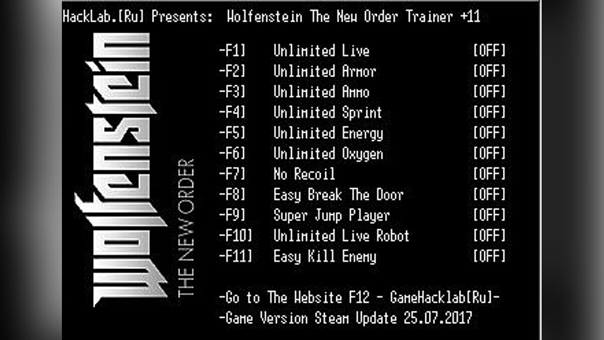 Wolfenstein: The New Order — Трейнер / Trainer (+11) [Steam] [LIRW / GHL]
