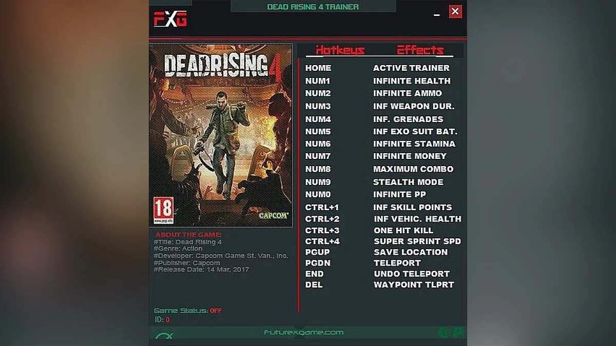 Dead Rising 4 — Трейнер / Trainer (+16) [Update 2] [FutureX]