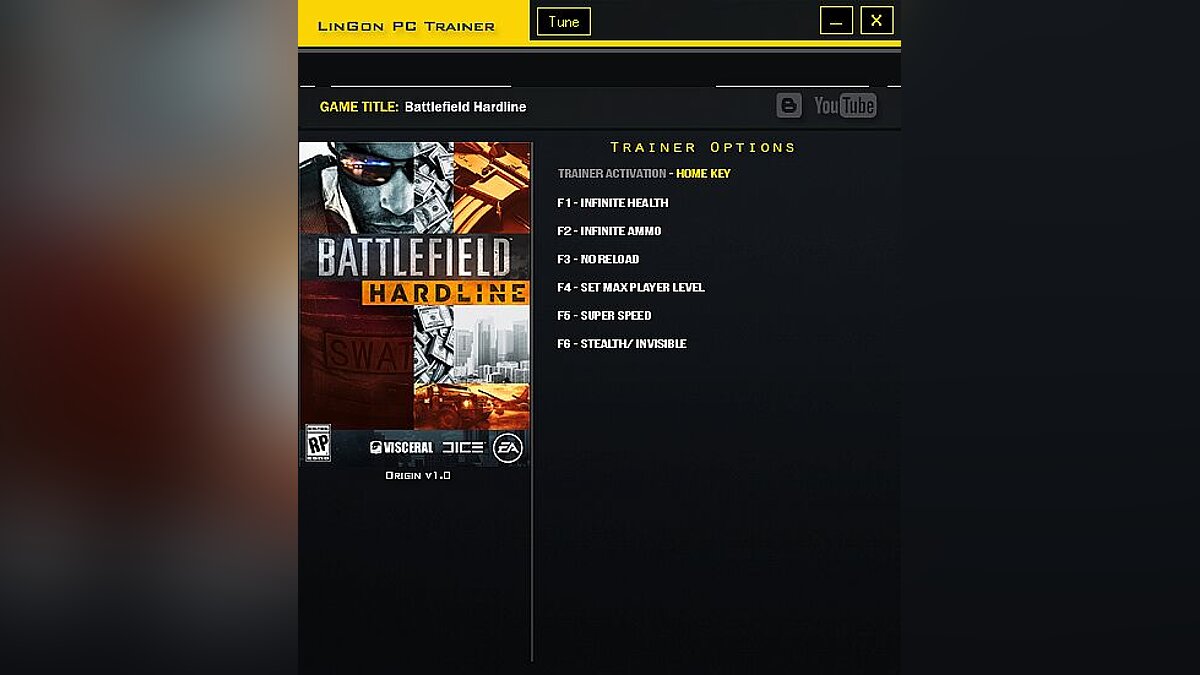 Battlefield: Hardline — Трейнер / Trainer (+6) [1.0] [LinGon]
