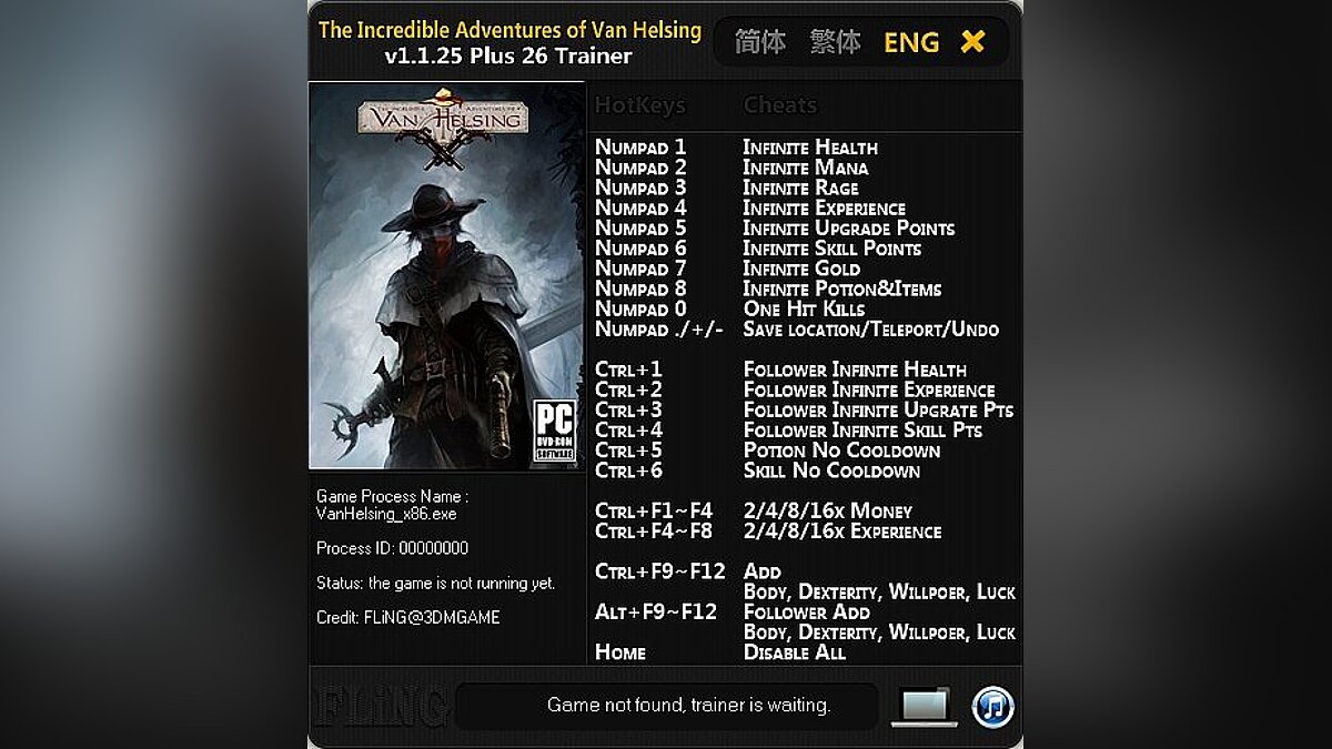 Incredible Adventures of Van Helsing — Трейнер / Trainer (+26) [1.1.25: 32 / 64 Bit] [FLiNG]
