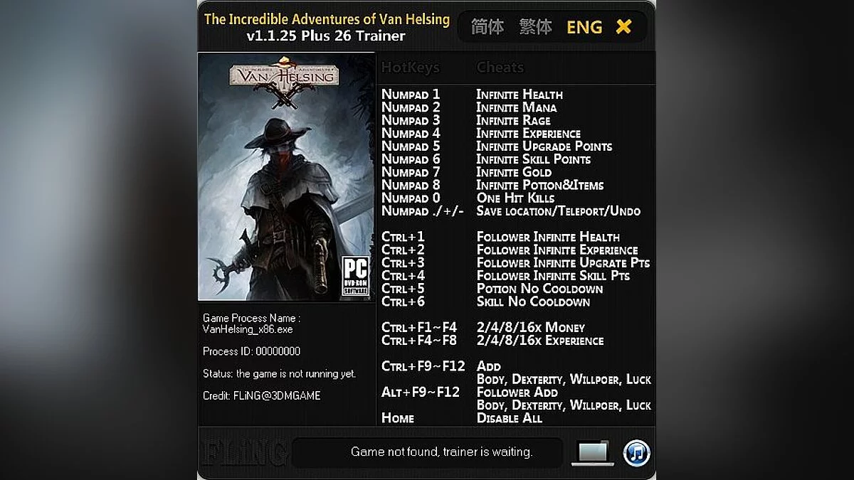 Incredible Adventures of Van Helsing — Трейнер / Trainer (+26) [1.1.25: 32 / 64 Bit] [FLiNG]