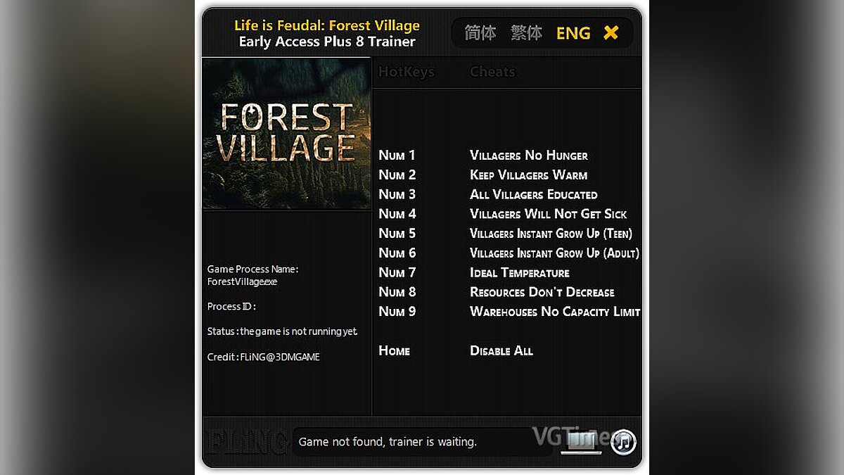 Life is Feudal: Forest Village — Трейнер / Trainer (+8) [Update: 12.03.17] [FLiNG]