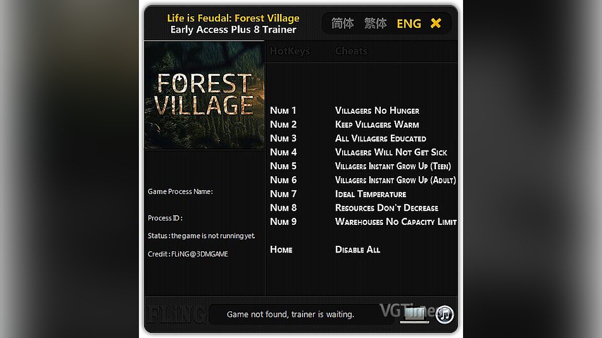 Life is Feudal: Forest Village — Трейнер / Trainer (+8) [Update: 18.11.2016] [FLiNG]