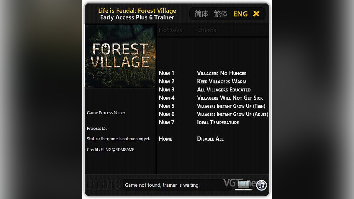 Life is Feudal: Forest Village — Трейнер / Trainer (+6) [update 30.08.16] [FLiNG]