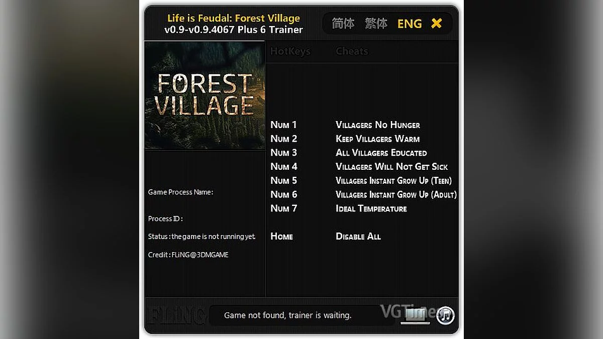 Life is Feudal: Forest Village — Трейнер / Trainer (+6) [0.9 - 0.9.4067] [FLiNG]