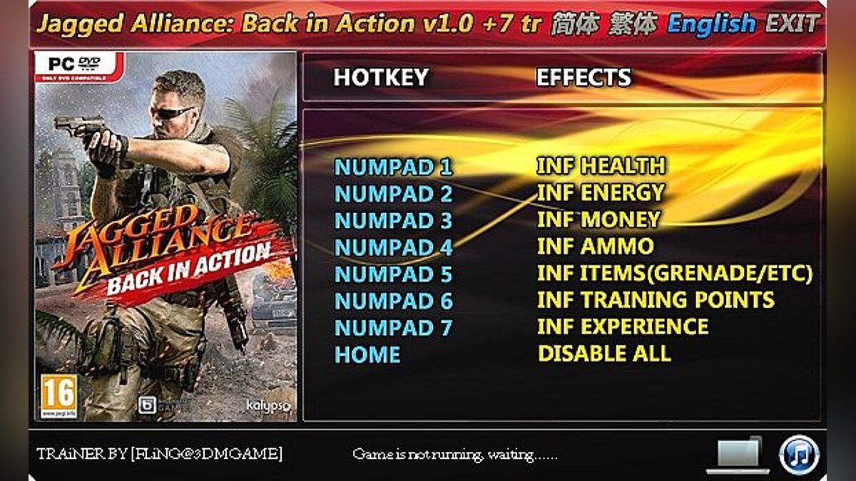 Jagged Alliance: Back in Action — Трейнер / Trainer (+7) [1.0] [FLiNG]