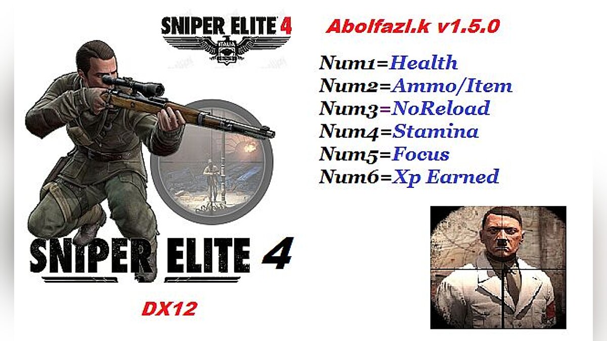 Sniper Elite 4 — Трейнер / Trainer (+10) [0.61c: DX11-DX12] [Abolfazl.K]