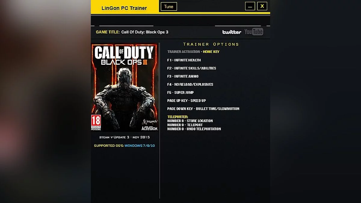 Call of Duty: Black Ops 3 — Трейнер / Trainer (+9) [Update 3] [LinGon]