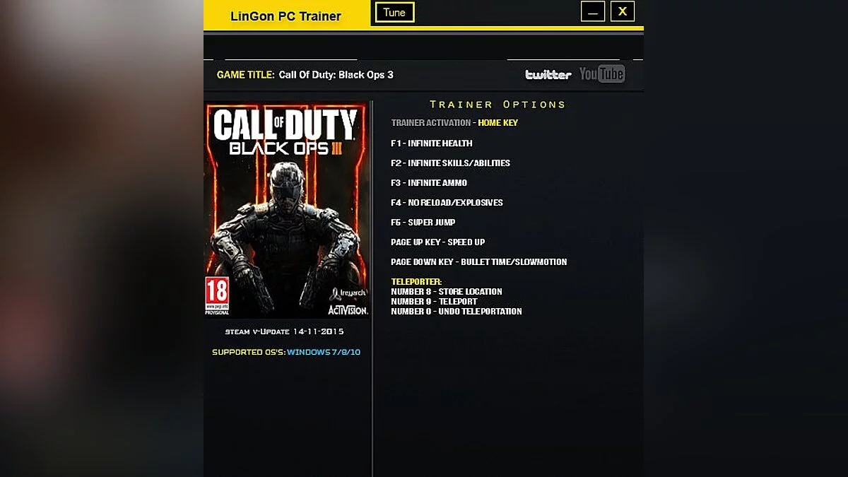 Call of Duty: Black Ops 3 — Трейнер / Trainer (+9) [Update 14.11.2015] [LinGon]