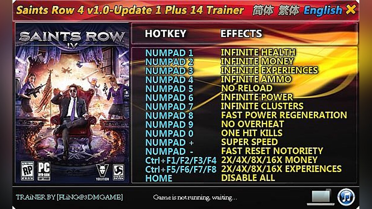 Saints Row 4 — Трейнер / Trainer (+14) [1.0 & Update 1] [FLiNG]