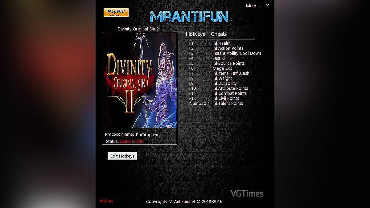 Divinity: Original Sin 2 — Трейнер / Trainer (+14) [2.0.164.992] [MrAntiFun]