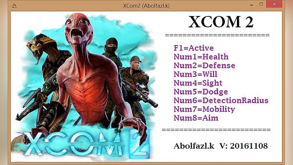 XCOM 2 — Трейнер / Trainer (+8) [20161108: x64] [Abolfazl.k]