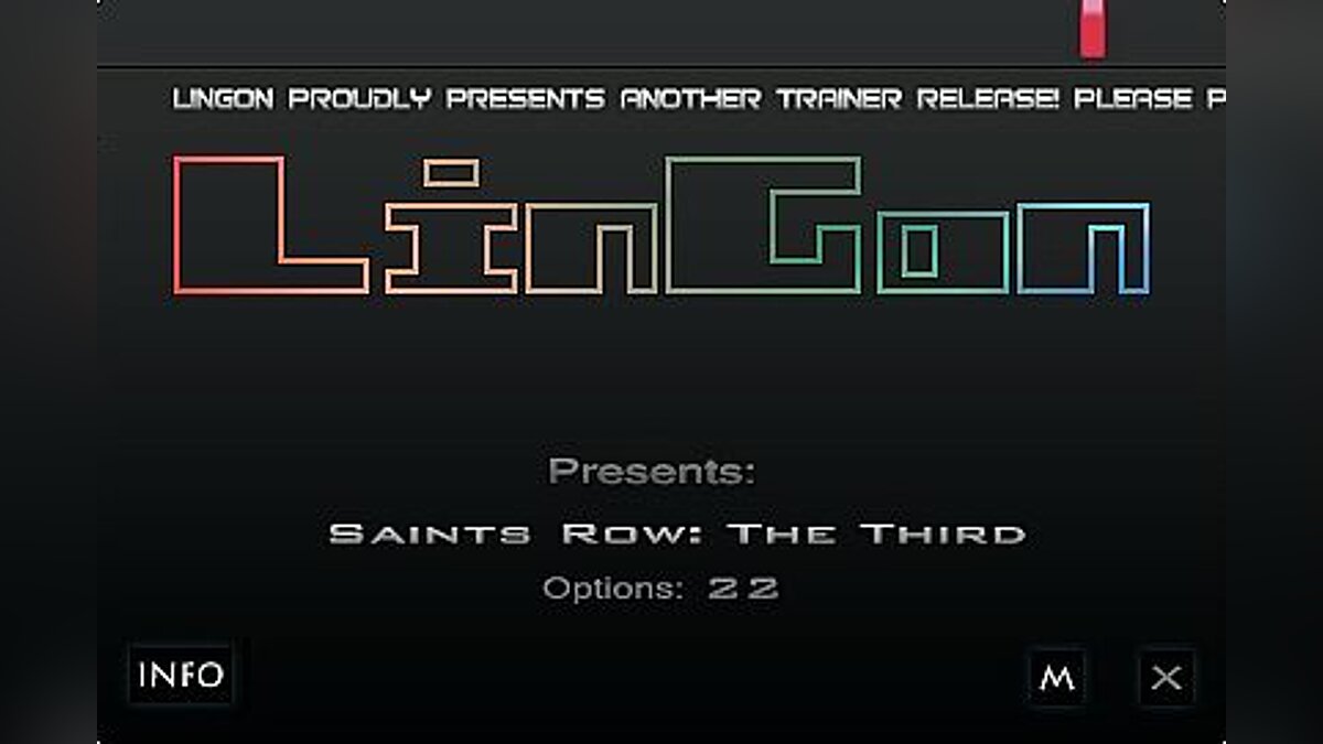 Saints Row: The Third — Трейнер / Trainer (+22) [Steam Update 2012-05-30: DX9 / DX11] [LinGon]