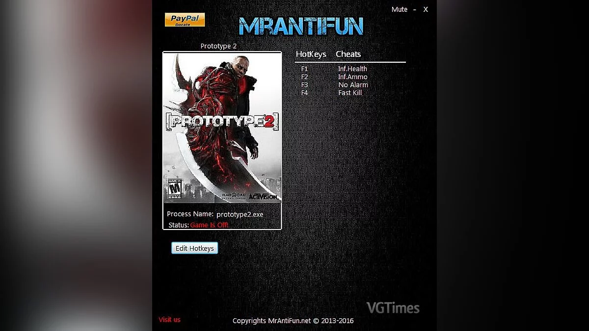 Prototype 2 — Трейнер / Trainer (+4) [10.18.16] [MrAntiFun]