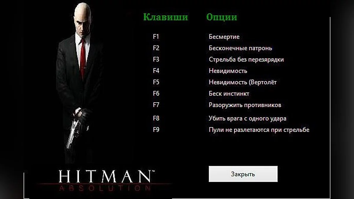 Hitman: Absolution — Трейнер / Trainer (+9) [1.0.443.0_1.0.447.0] [HackerDedSeka]