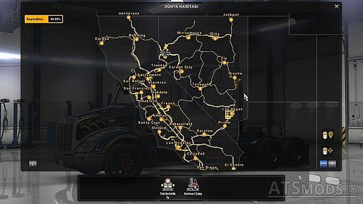 American Truck Simulator — Сохранение / SaveGame (99% карты открыто, все гаражи)