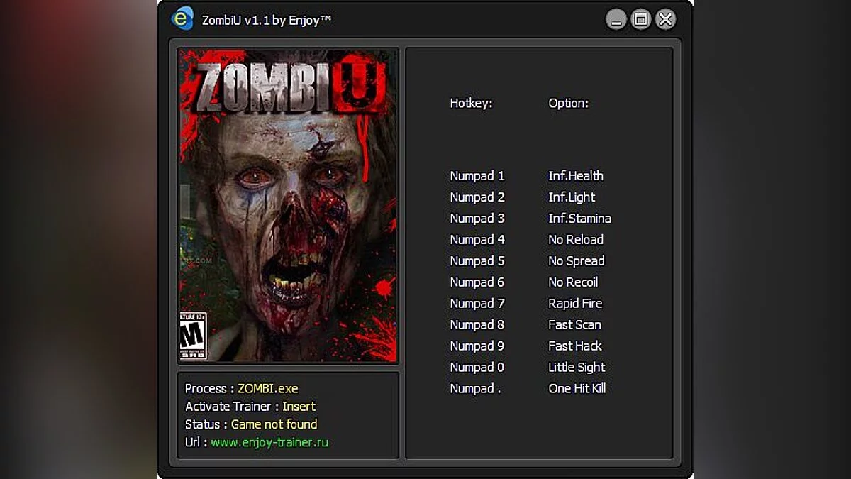 ZombiU — ZombiU: Trainer / Трейнер (+11) [v1.1] [Enjoy / ETR]