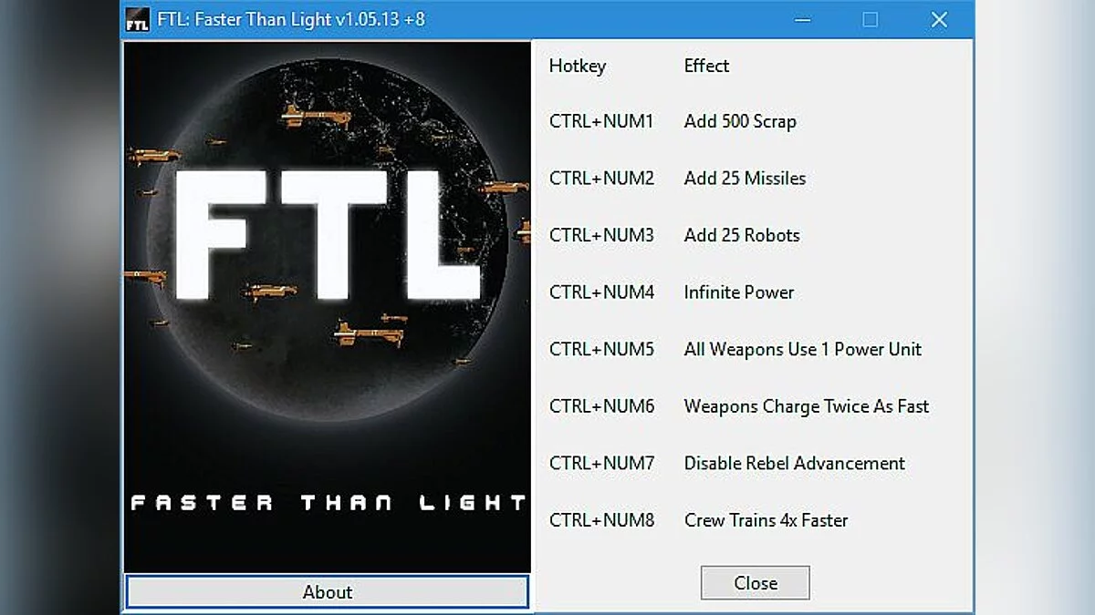 FTL: Faster Than Light — Трейнер / Trainer (+8) [1.05.13] [gir489]