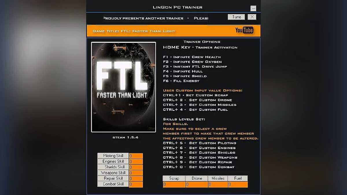 FTL: Faster Than Light — Трейнер / Trainer (+16) [1.5.4] [LinGon]