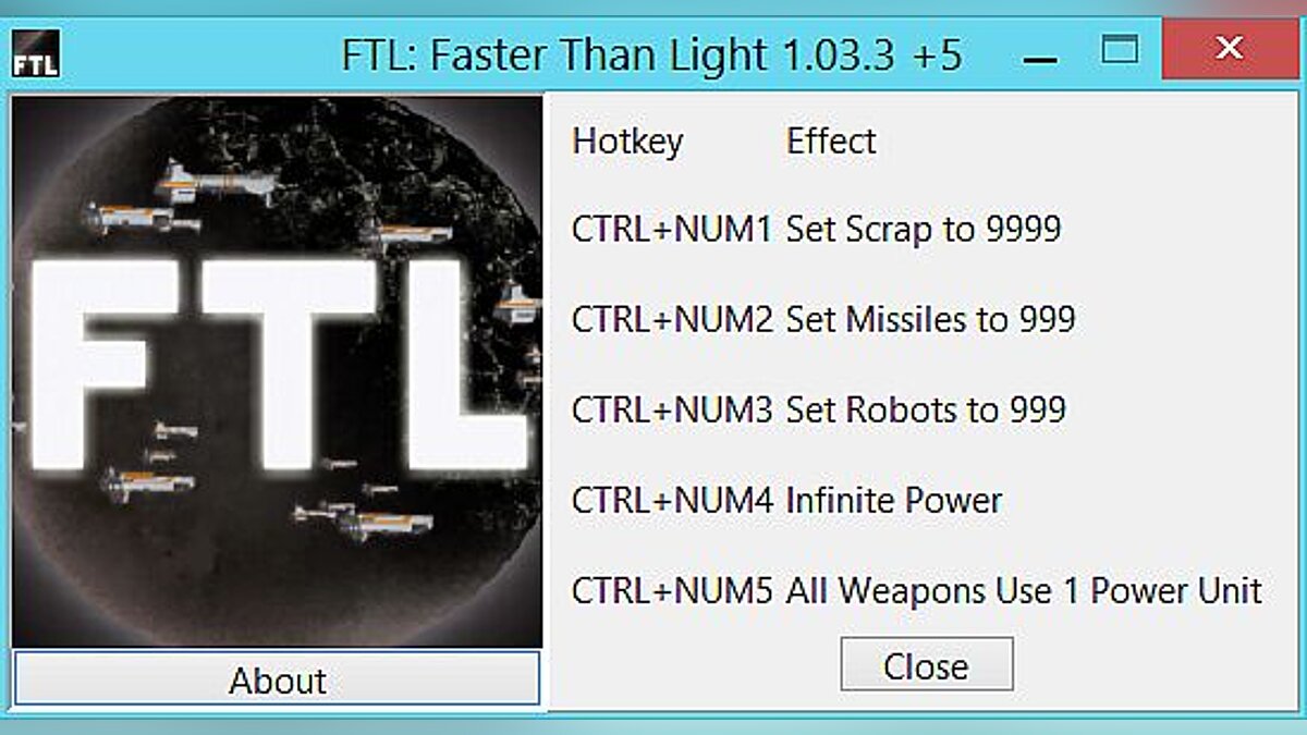 FTL: Faster Than Light — Трейнер / Trainer (+5) [1.03.3] [gir489]