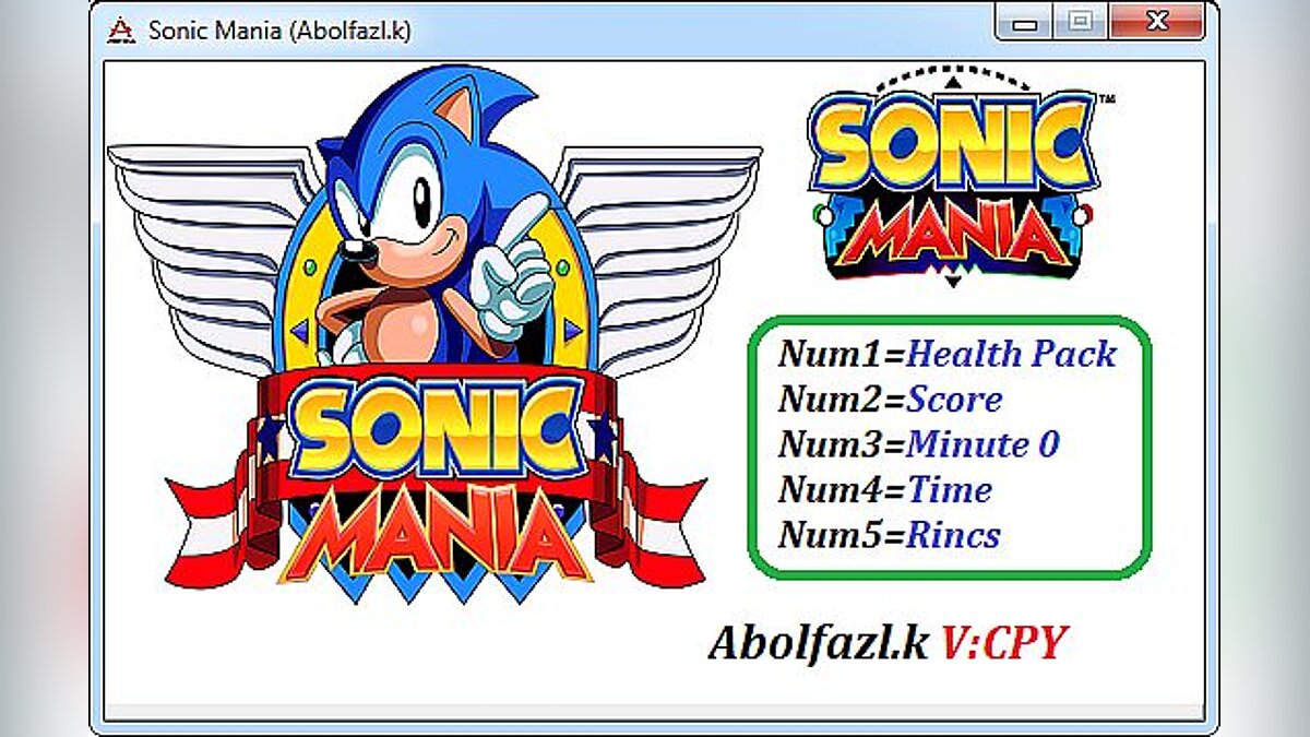 Sonic Mania — Трейнер / Trainer (+5) [1.03.0831] [Abolfazl.k]