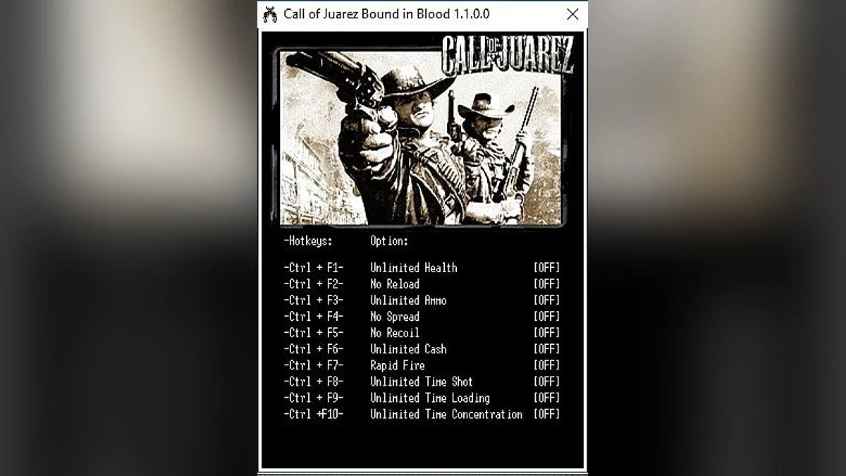 Call of Juarez: Bound in Blood — Трейнер / Trainer (+10) [v. 1.1.0.0] [LIRW / GHL]