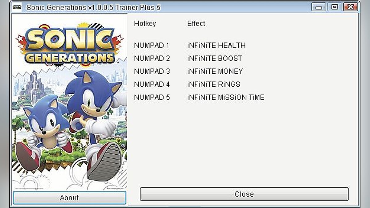 Sonic Generations — Трейнер / Trainer (+5) [1.0.0.5] [GRIZZLY]