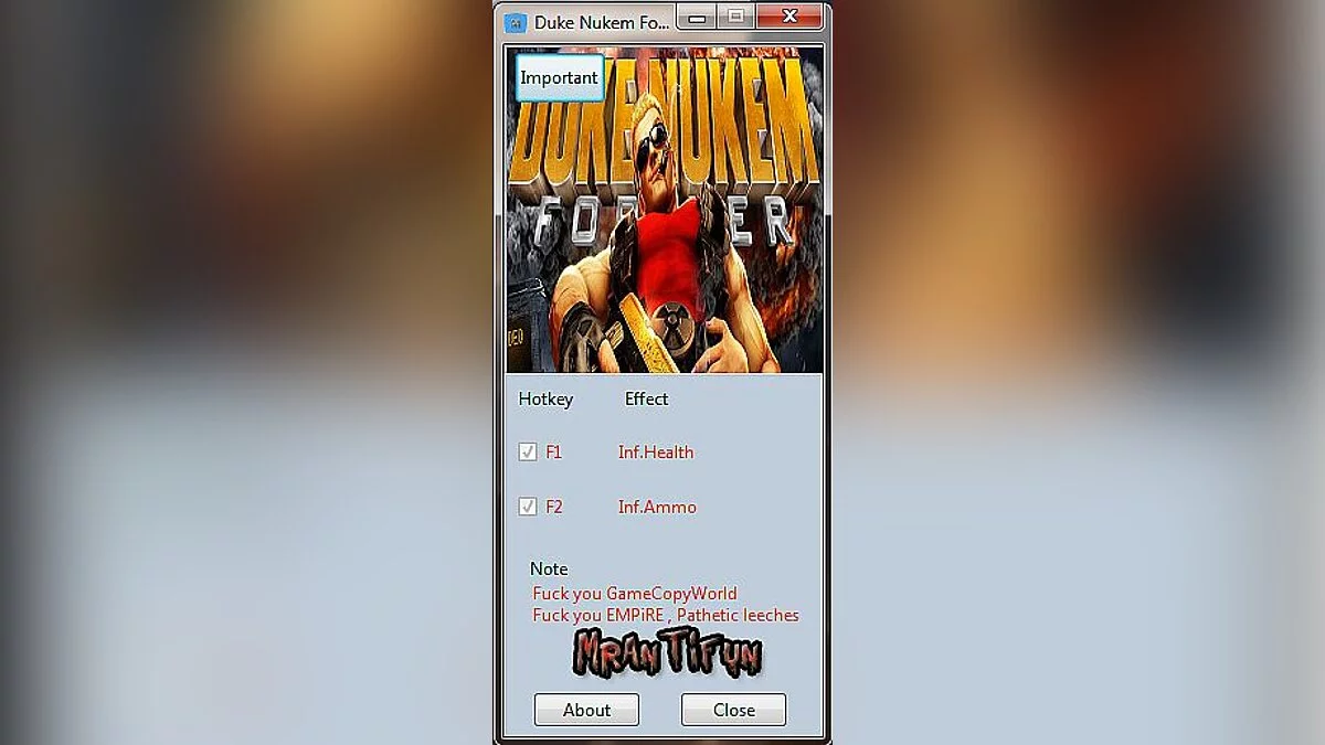 Duke Nukem Forever — Трейнер / Trainer (+2) [1.0] [MrAntiFun]