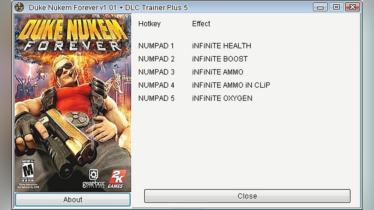 Duke Nukem Forever — Трейнер / Trainer (+5) [1.01 + DLC] [GRIZZLY]