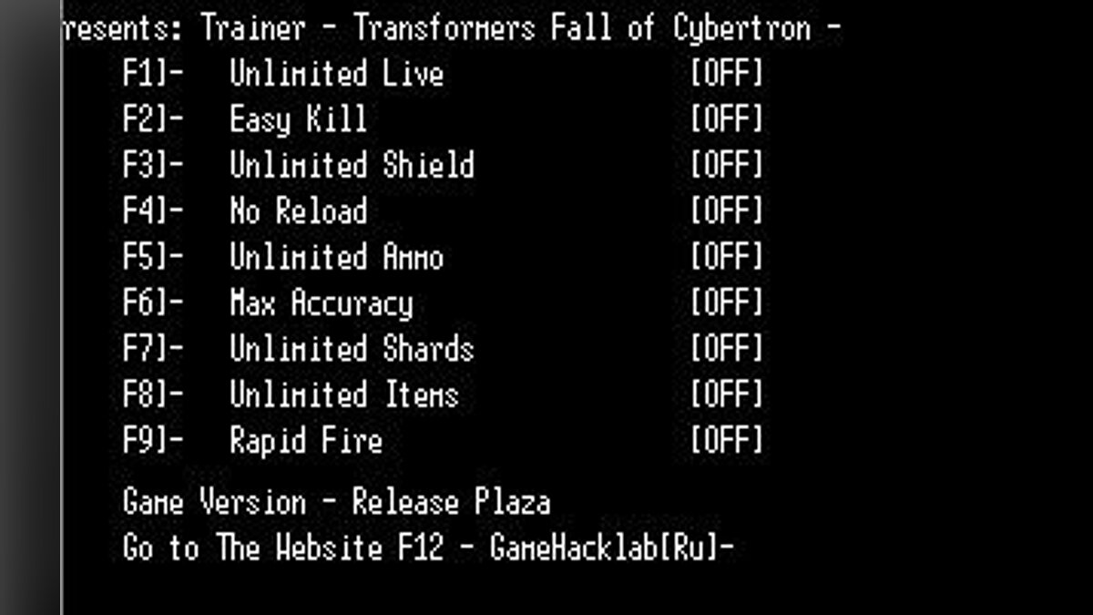 Transformers: Fall of Cybertron — Трейнер / Trainer (+9) [Plaza] [LIRW / GHL] - Updated: 23.09.2017