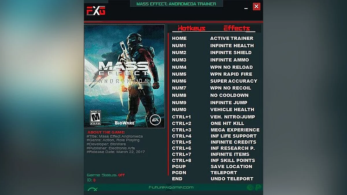 Mass Effect: Andromeda — Трейнер / Trainer (+20) [1.10] [FutureX]