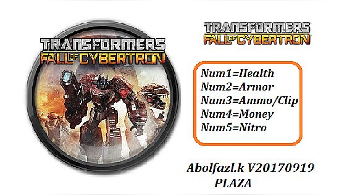 Transformers: Fall of Cybertron — Трейнер / Trainer (+5) [UPD: 19.09.2017] [Abolfazl.K]