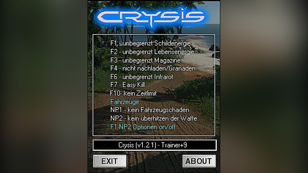 Crysis — Трейнер / Trainer (+9) [1.0 / 1.2.1 & 1.2: 64 Bit] [dR.oLLe]