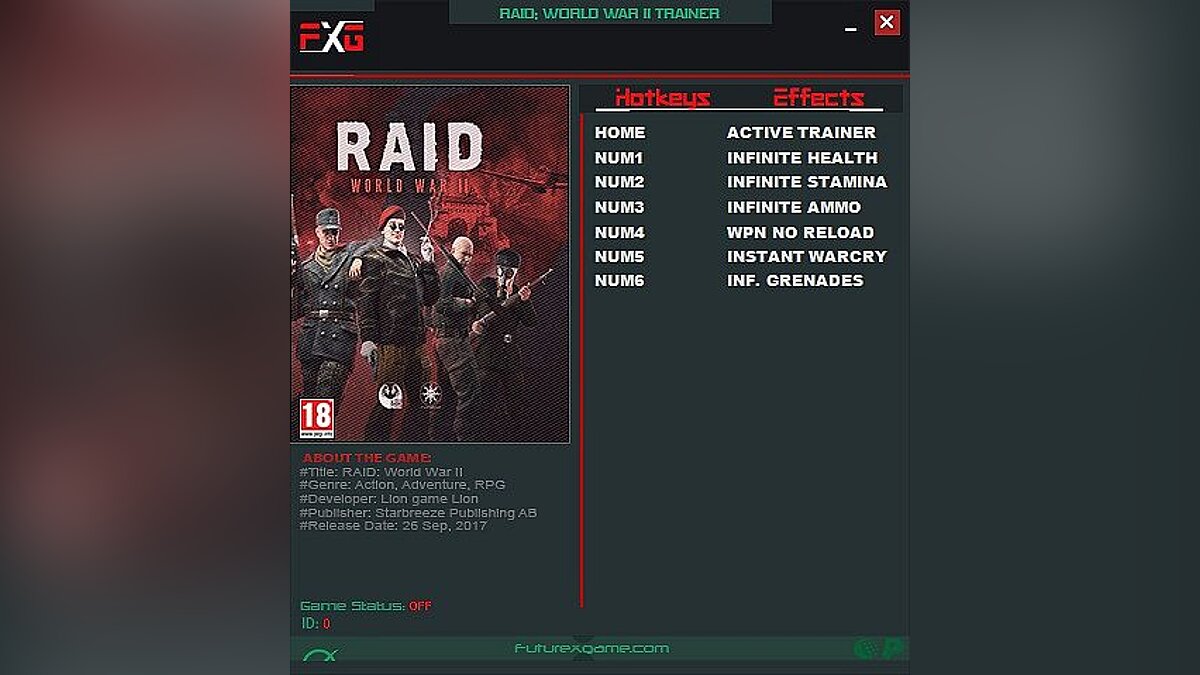 Raid: World War II — Трейнер / Trainer (+6) [Update 1] [FutureX]