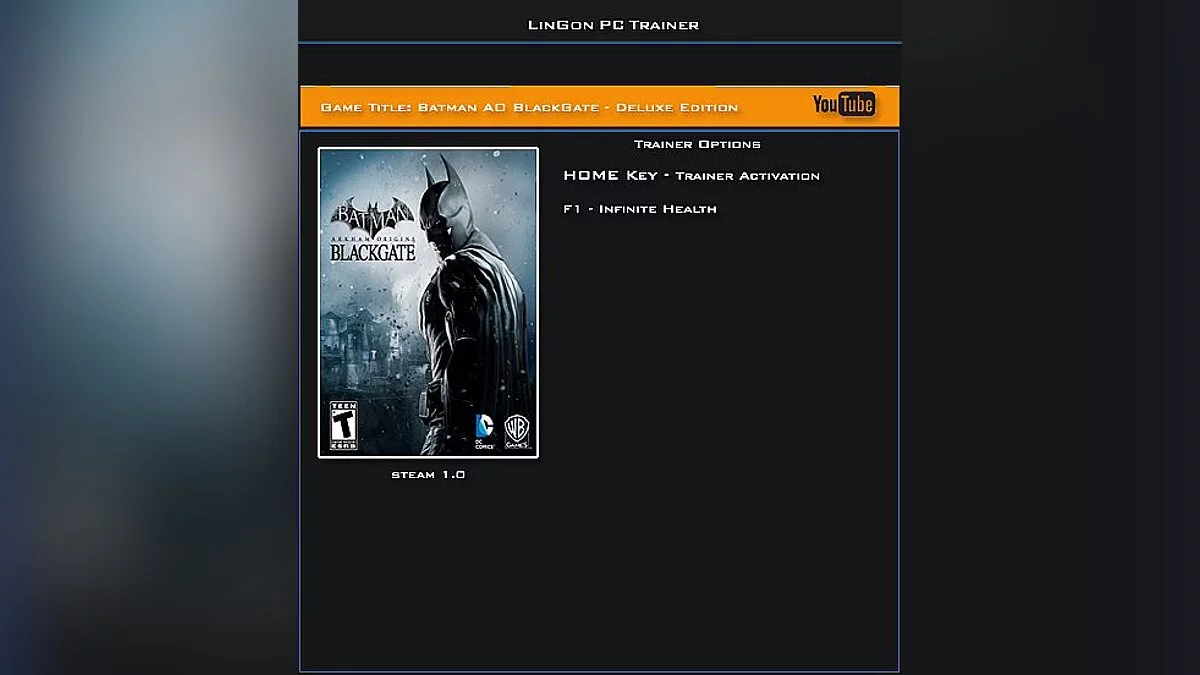 Batman: Arkham Origins — Трейнер / Trainer (+1: Бессмертие / Immortality) [1.0] [LinGon]