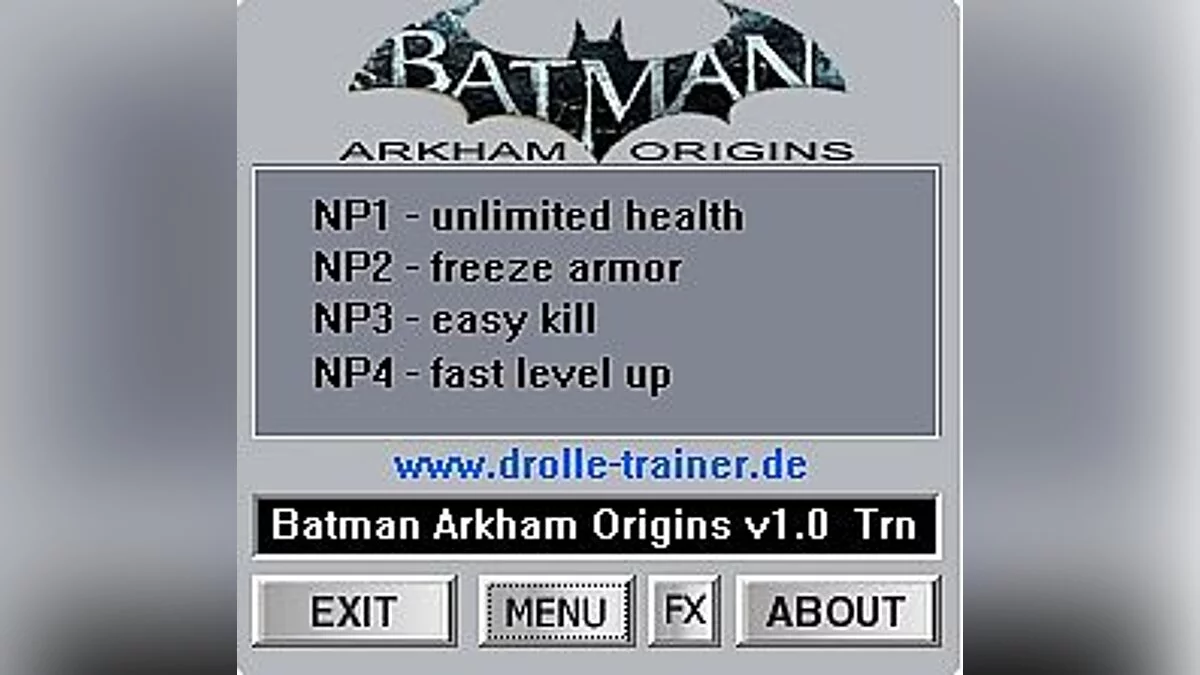 Batman: Arkham Origins — Трейнер / Trainer (+4) [1.0] [dR.oLLe]