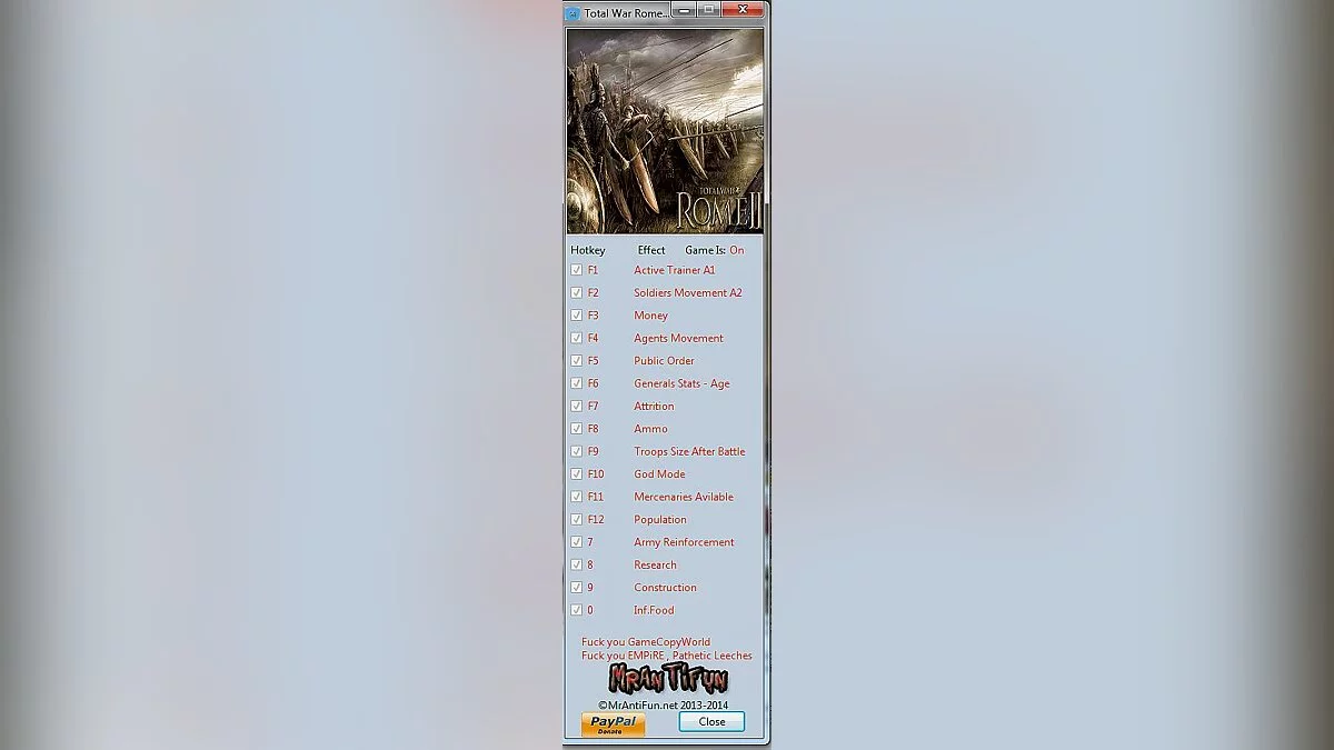 Total War: Rome 2 — Трейнер / Trainer (+15) [1.13.1] [MrAntiFun]