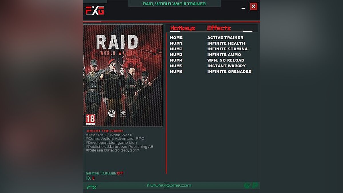 Raid: World War II — Трейнер / Trainer (+6) [Update 11] [FutureX]
