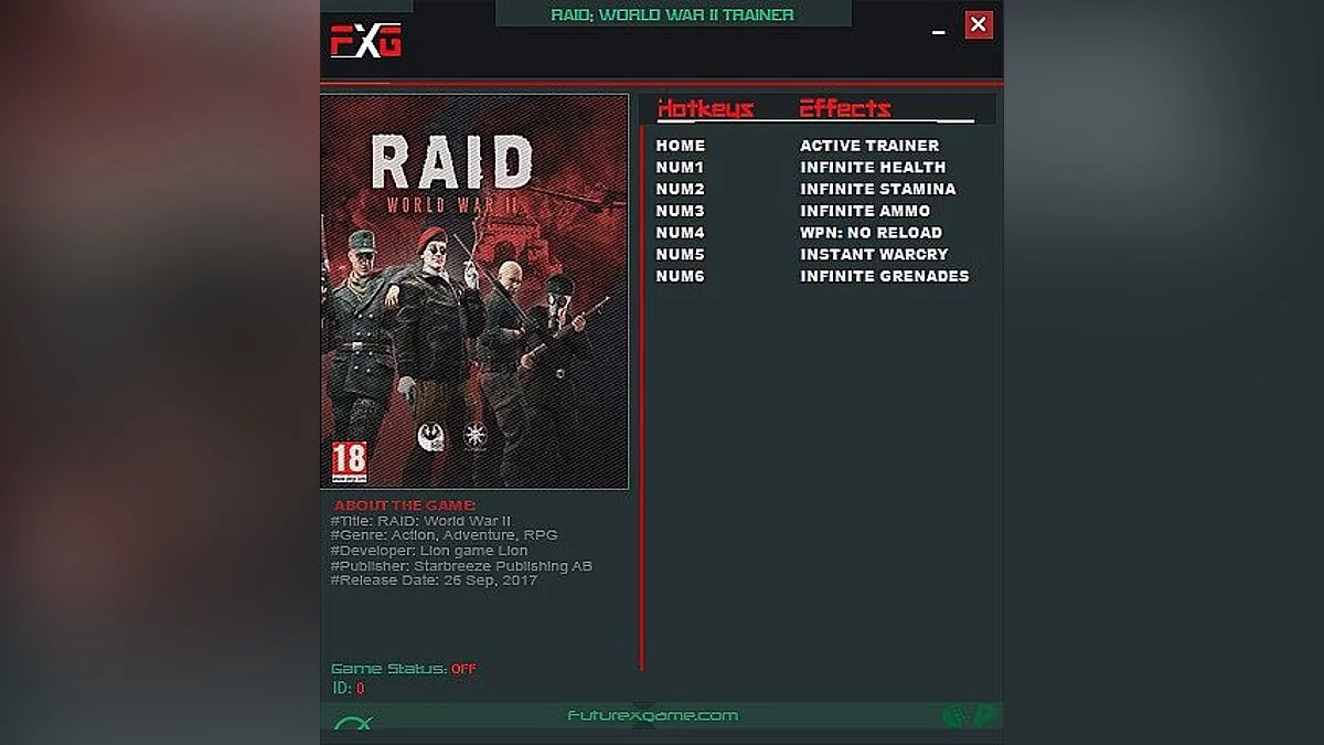 Raid: World War II — Трейнер / Trainer (+6) [Update 11] [FutureX]